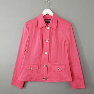 Jones New York Bright Pink Denim Style Jacket